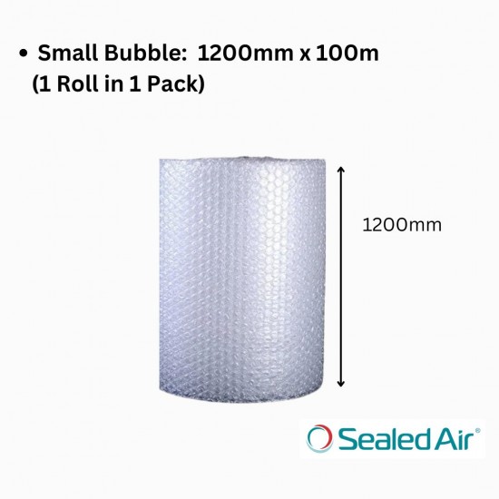 1 x 1200mm x 100m Small Bubble Wrap Roll (Sealed Air)