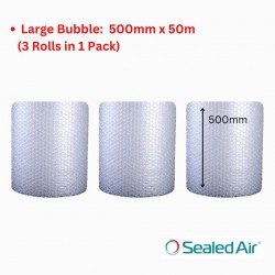 3 x 500mm x 50m Large Bubble Wrap Roll (Sealed Air)
