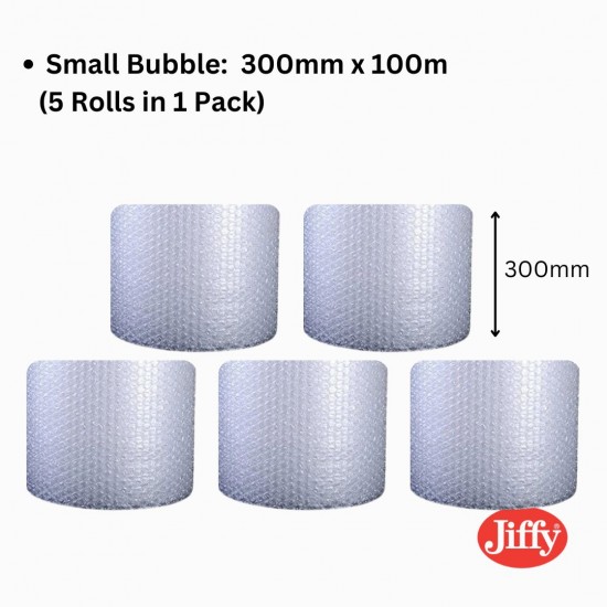 5 x 300mm x 100m Small Bubble Wrap Roll (Jiffy)