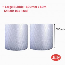 2 x 600mm x 50m Large Bubble Wrap Roll (Jiffy)